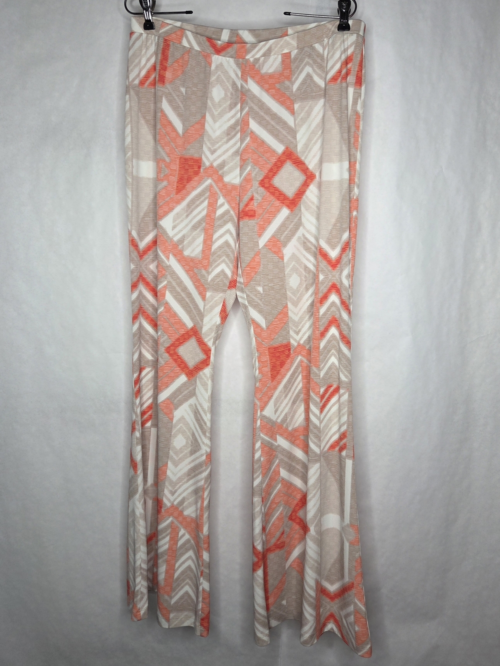 Cato Coral & Beige Geometric Boot Cut Pants